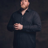 No-Gap Stretch Dress Shirt – Black / Long Sleeve