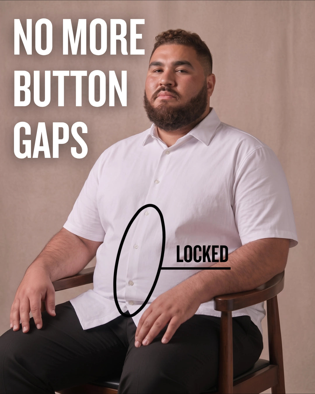 No-Gap Stretch Dress Shirt – White / Short Sleeve
