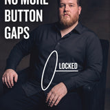 No-Gap Stretch Dress Shirt – Black / Long Sleeve