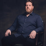 No-Gap Stretch Dress Shirt – Navy / Long Sleeve