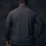 No-Gap Stretch Dress Shirt – Black Stripe / Long Sleeve