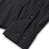 No-Gap Stretch Dress Shirt – Black Stripe / Long Sleeve