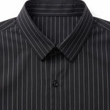 No-Gap Stretch Dress Shirt – Black Stripe / Long Sleeve