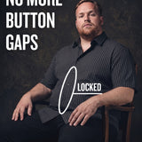 No-Gap Stretch Dress Shirt – Black Stripe / Short Sleeve