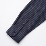 No-Gap Stretch Dress Shirt – Navy Stripe / Long Sleeve