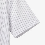 No-Gap Stretch Dress Shirt – White Stripe / Short Sleeve