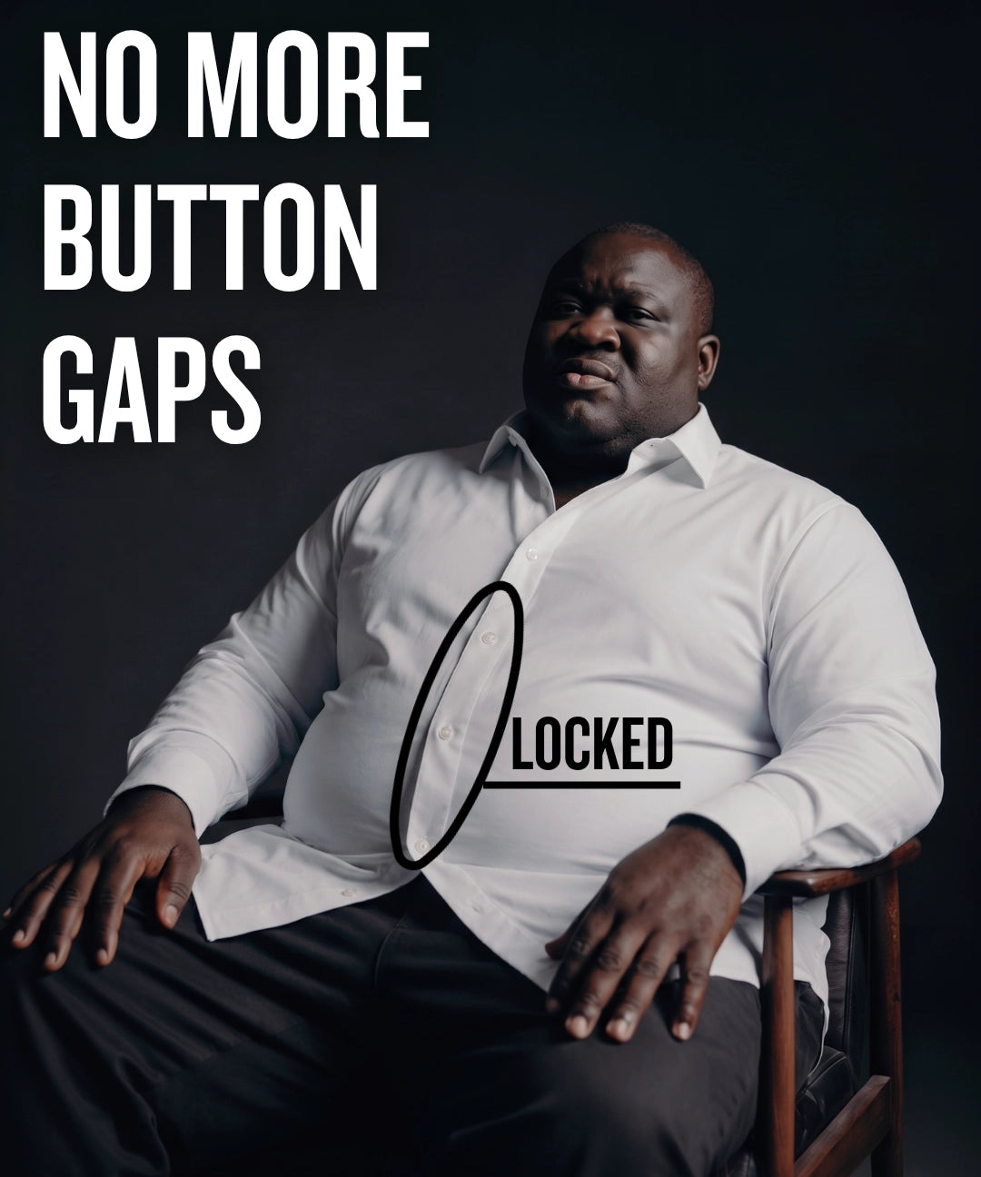 No-Gap Stretch Dress Shirt – White / Long Sleeve