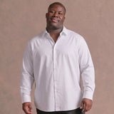 No-Gap Stretch Shirt – White / Long Sleeve