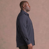 No-Gap Stretch Shirt – Navy / Long Sleeve