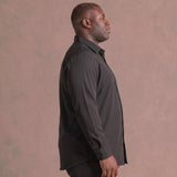 No-Gap Stretch Shirt – Black / Long Sleeve