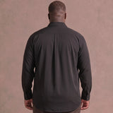 No-Gap Stretch Shirt – Black / Long Sleeve