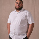 No-Gap Stretch Shirt – White / Short Sleeve