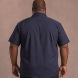 No-Gap Stretch Shirt – Navy / Short Sleeve