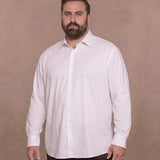 No-Gap Stretch Shirt – White / Long Sleeve