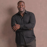 No-Gap Stretch Shirt – Black / Long Sleeve