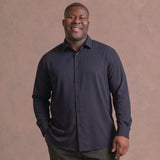 No-Gap Stretch Shirt – Navy / Long Sleeve