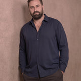 No-Gap Stretch Shirt – Navy / Long Sleeve