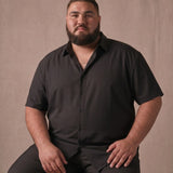 No-Gap Stretch Shirt – Black / Short Sleeve