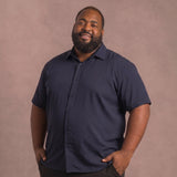 No-Gap Stretch Shirt – Navy / Short Sleeve