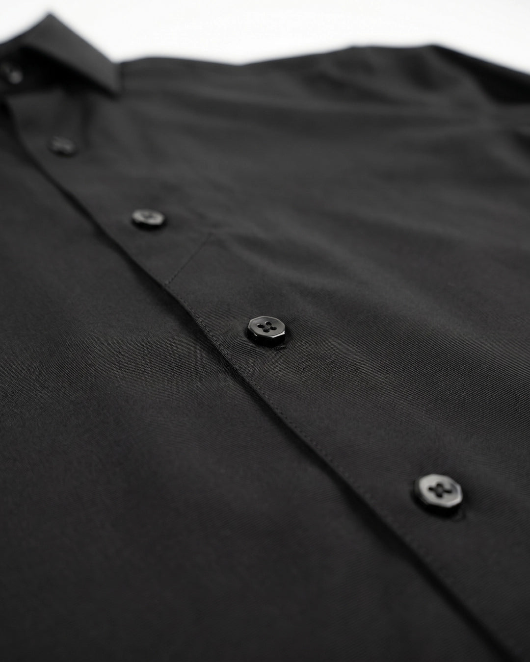 No-Gap Stretch Dress Shirt – Black / Long Sleeve